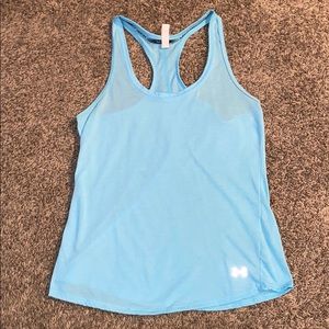 Bright blue under armor tank top